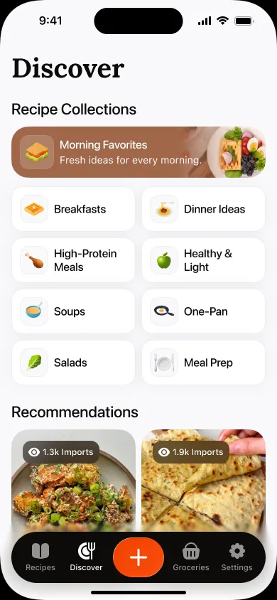OnPlate structured recipe